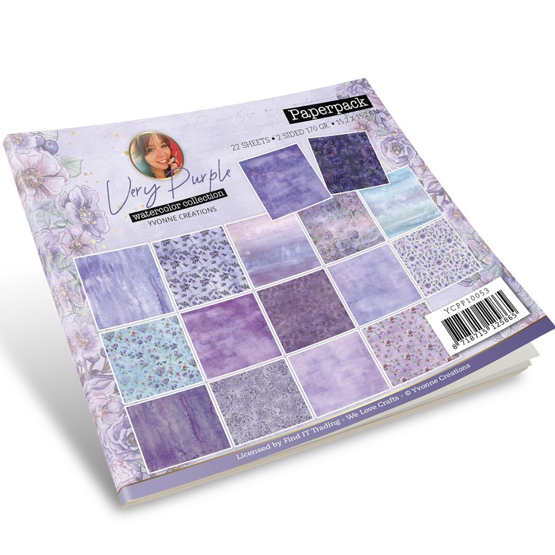 Paperpack - 15,2 x 15,2cm - Yvonne Creations - Very Purple – 170gr -