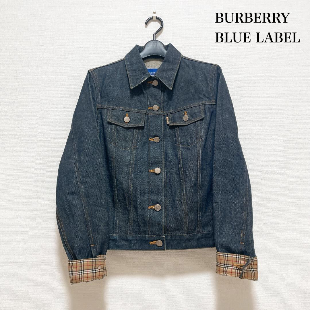 BURBERRY BLUE LABEL Denim Jacket Nova Check Size 38 USA XS/S