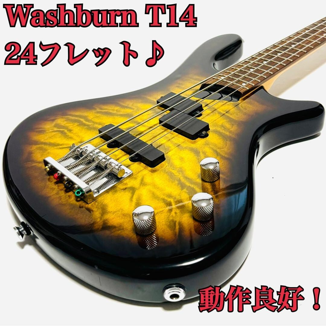 新古美品！Washburn  Taurus Series T14 QTBLK Electric Bass 24 Fret Washburn T14 Washburn w/soft case Work