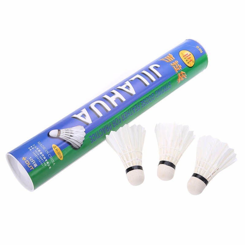 12stk Federbälle Naturfederball Badmintonball Badmintonbälle Badminton Neu