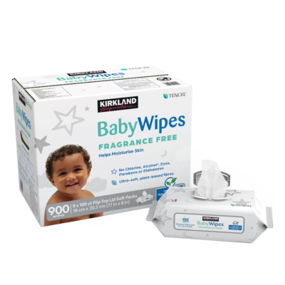 Kirkland Signature Unscented Tencel Baby Wipes Ultra Soft Bulk 9 x