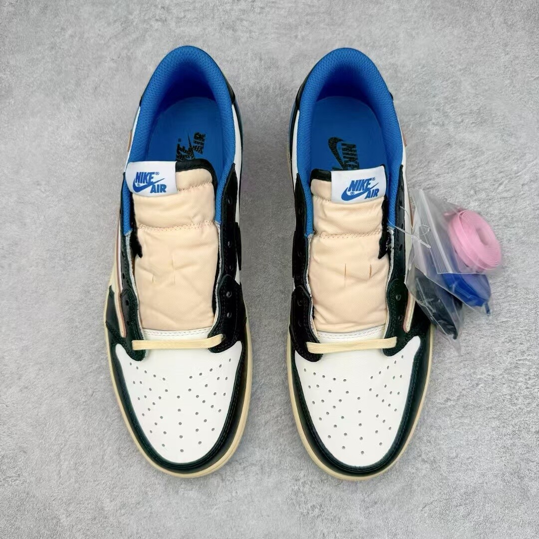 Pre-owned Nike Travis Scott Fragment X Fragment Design X Air Jorden Aj1 Low Og Sp In White