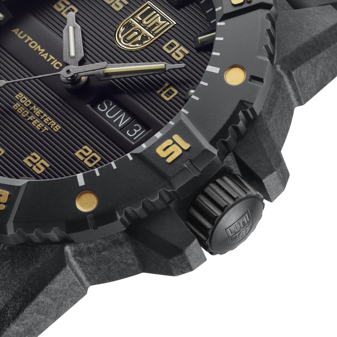 Pre-owned Luminox Xs.3865.gold Le Master Carbon Seal 45 Mm Rubber Automatic Men's Watch