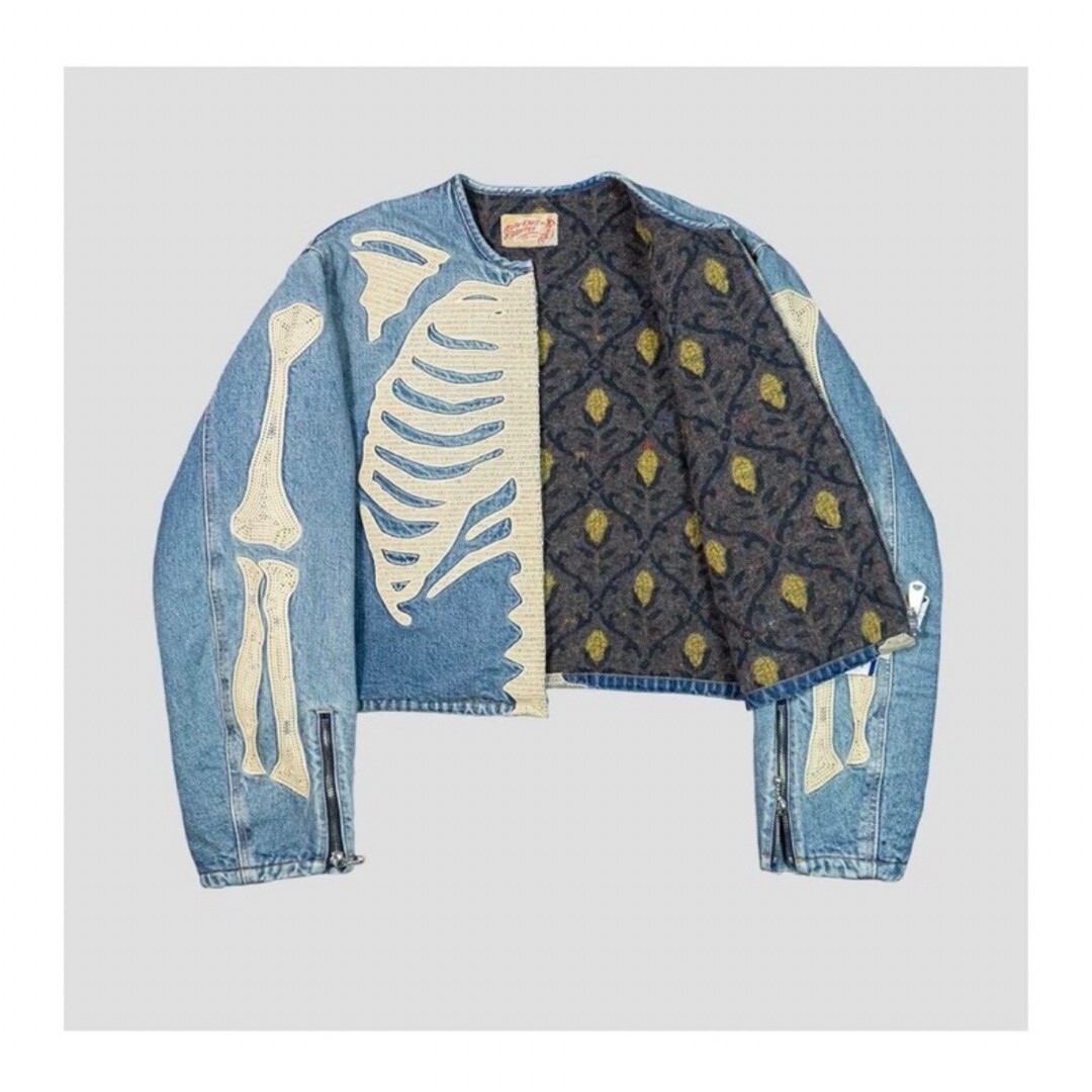 KAPITAL 14oz Denim Motocross Bone Jacket 100% Cotton Size 3 KAPITAL 14oz Denim Motocross Bone Jacket 100% Cotton Size 3