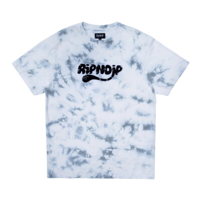 

RIPNDIP Ripntail Футболка с Коротким Рукавом (Серая Молния) Мужская Рубашка Кошка, Grey lightning wash