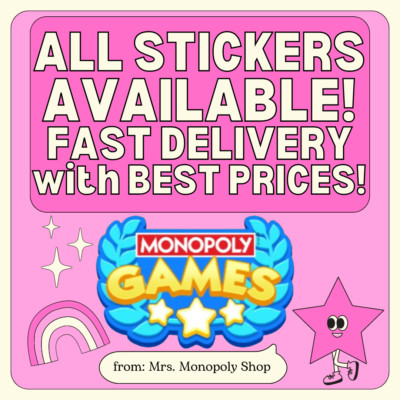 Monopoly Go All 1/2/3/4/5 Star Stickers Cards -Super FAST & CHEAP! Games Album