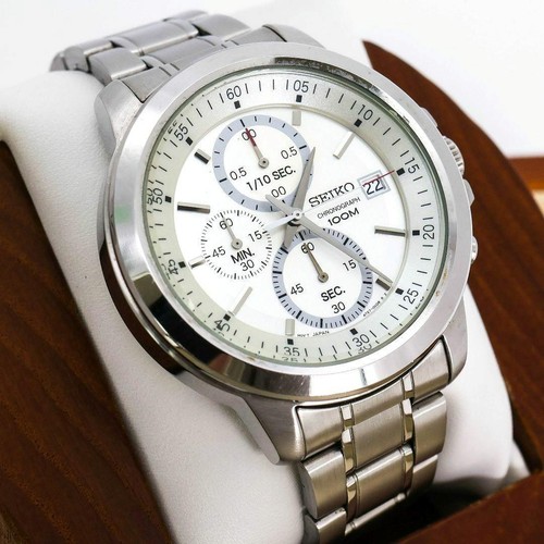 Seiko Chronograph 4T57-00C0 Date St.Steel Silver Round 100M