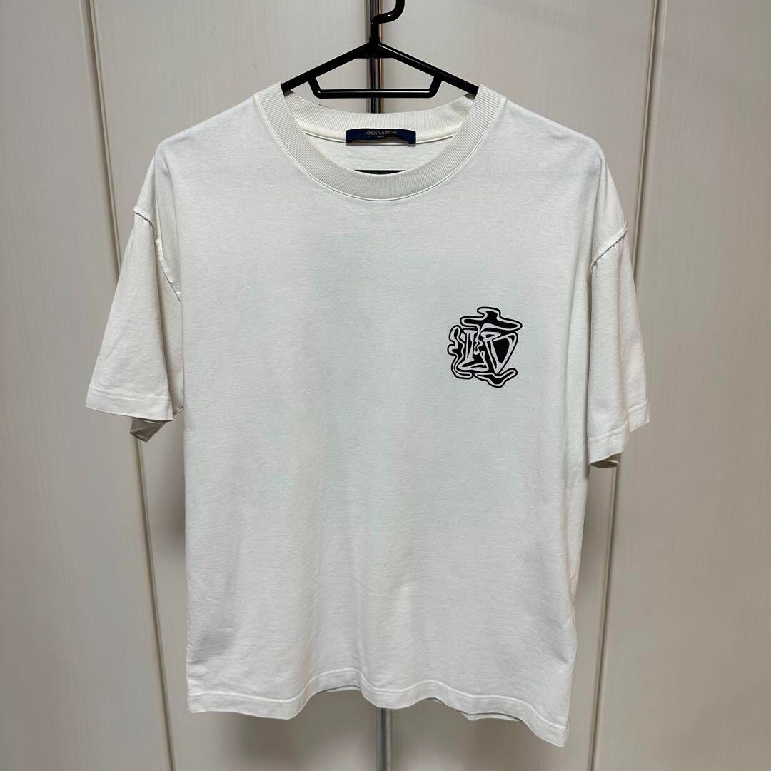 LOUIS VUITTON RM192 NPL HHY90W Smoke T-shirt Size S White