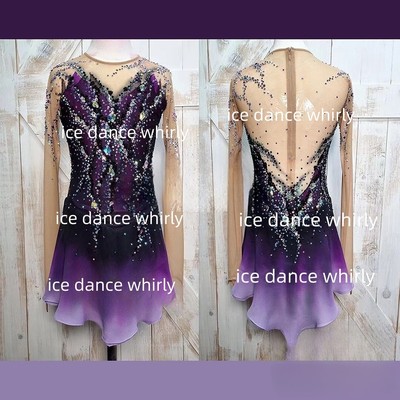 909 Ice Figure Skating Dress Gymnastics custome Dress Dance Competition Purple
