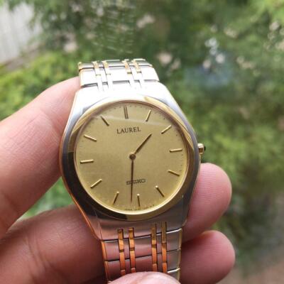 SEIKO LAUREL 2F50-0310 SS+22KT 18KT ベゼル Seiko Laurel 2F50-0310 Stainless Steel 22KT SGP20 18KT