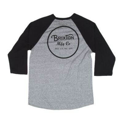 

Футболка Brixton Grade с рукавами 3/4 (вересково-серый/вымытый черный), Heather grey/washed black