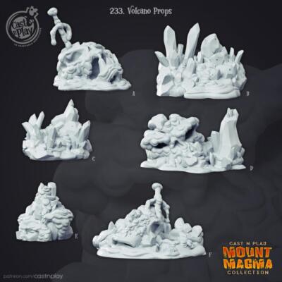 3D Printed Cast n Play Volcano Props 28mm 32mm D&D