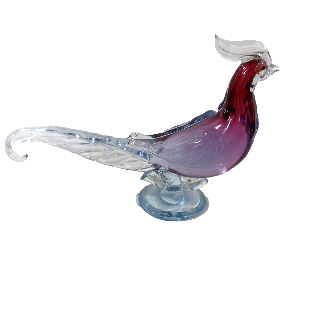 Murano Glass Bird Archimede Seguso ムラーノ Murano Archimede Seguso Blue Opalescent Glass Dove Bird