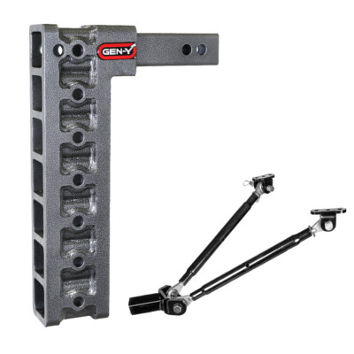 GEN-Y Mega-Duty Series, 2'' Shank, Hitch & Stabilizer Kit, 15'' Drop, 16K Towing