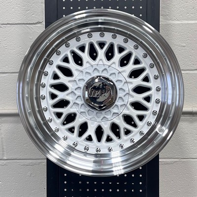 15'' RS CLASSIC STYLE WHITE RIMS WHEELS 4X100 FITS ACURA INTEGRA LS GS GSR