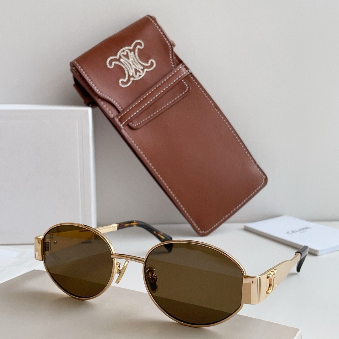 Pre-owned Celine 4s235 Eyeglass Frames | Custom Sunglasses, Blue Light & Uv In Gold