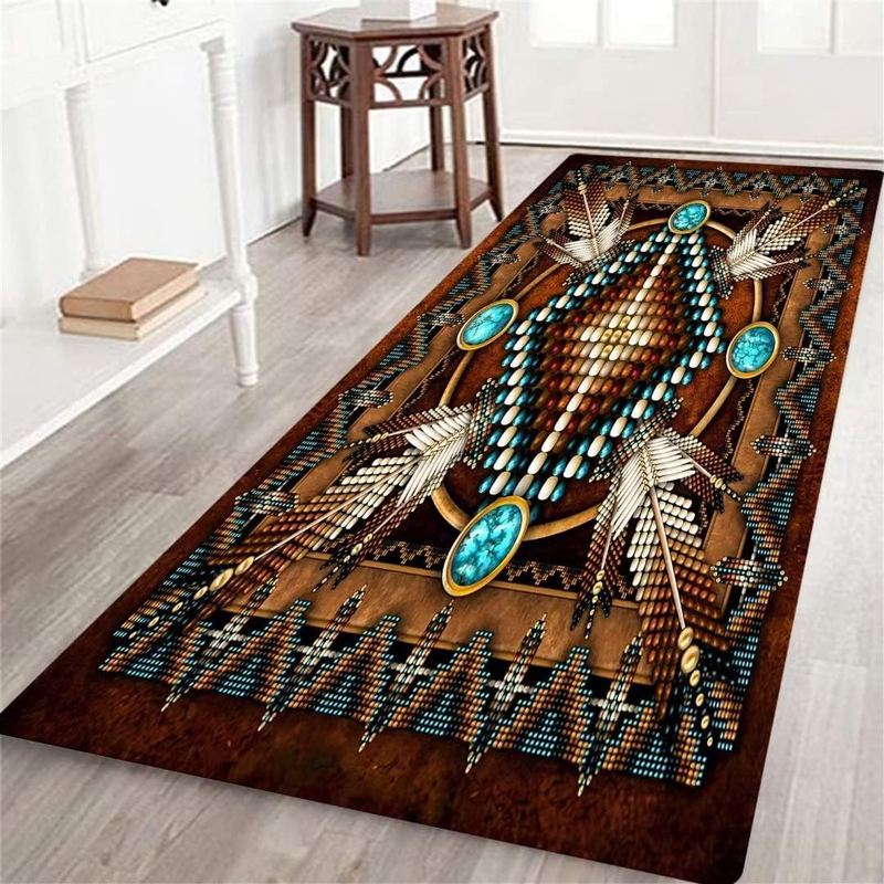 Southwestern Long Runner Rug for Hallway,Rustic South