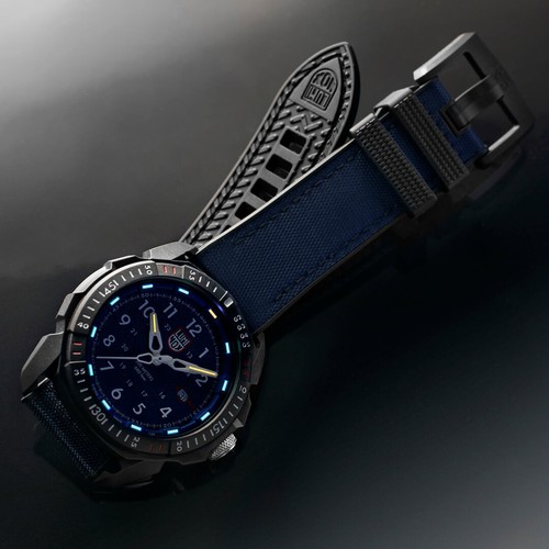 Pre-owned Luminox Men's Watch Ice-sar Arctic Navy Swiss Dive Black Case Blue Dial 1003.ice