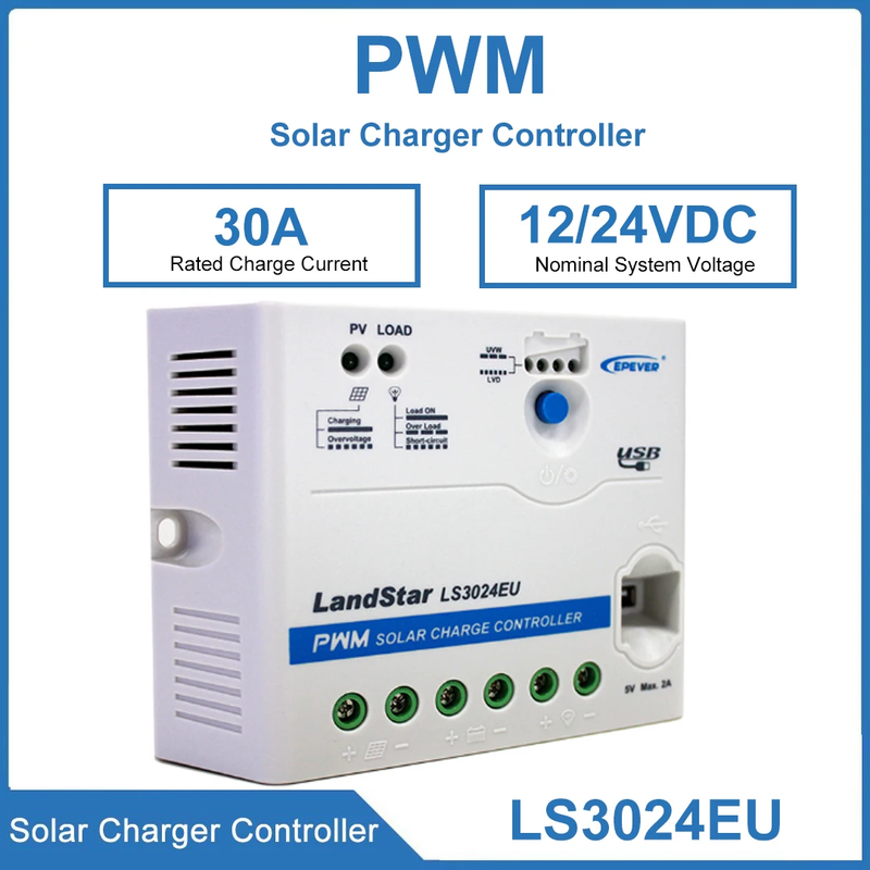LS3024EU 30A EPEVER PWM Solar Charge Controller Regulators Programmable Max Pv I