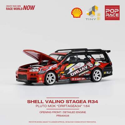 Pop Race Nissan Stagea R34 Shell Valino Pluto Mok DRIFTAGEA 34 PR640038 1:64