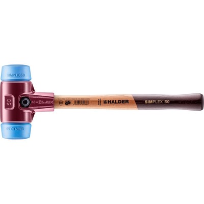 HALDER SIMPLEX Schonhammer Ø 50 mm TPE-soft blau mit Tempergussgehäuse Hammer