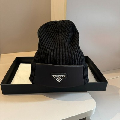 PR Unisex Black Knitted Beanie Hat Christmas Gift for Him/Her