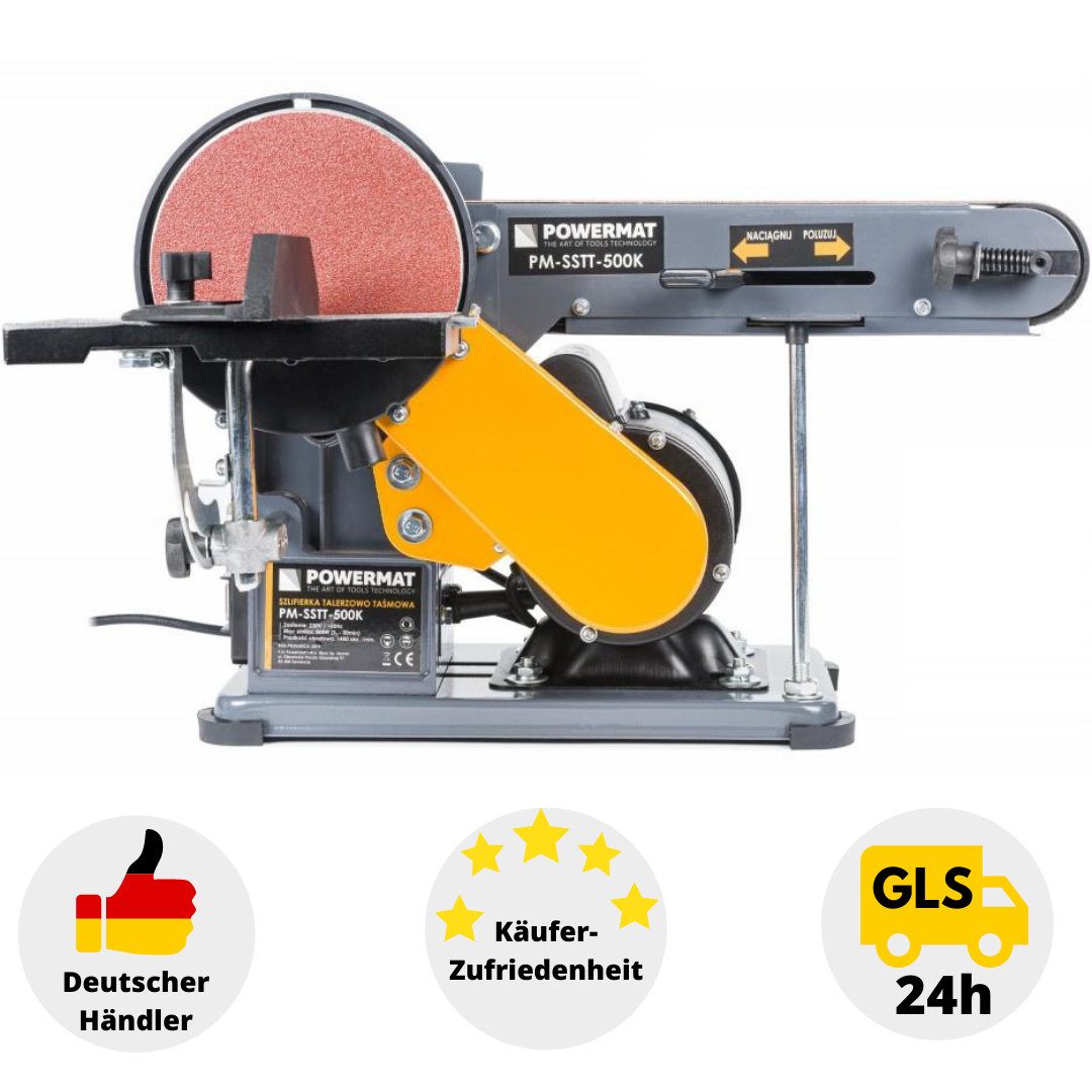 Powermat Tellerschleifer Bandschleifer Bandschleifmaschine Schleifmaschine 500 W
