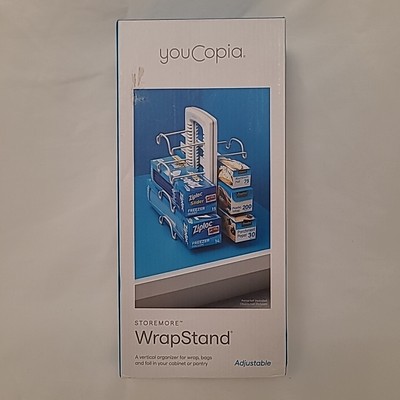Storemore Adjustable Wrap Stand, Vertical Organizer Wraps, Plastic, Bags, Foil