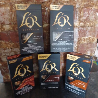 L'OR Espresso  Capsules INTENSITY 8-12 VARIETY PACK  - 50CT - GREAT DEAL 