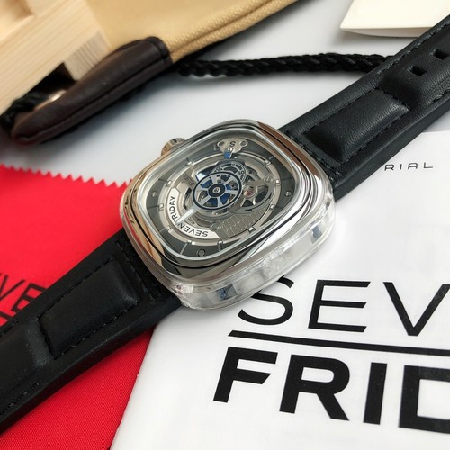 Pre-owned Sevenfriday P-series Grey Skeleton Dial Automatic Ps1/01 Sf-ps1-01 Men's Watch