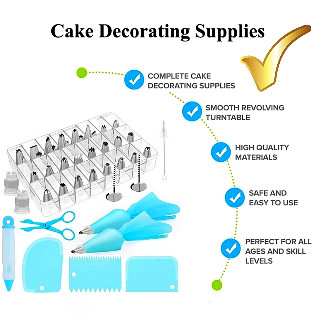 Cake Decorating Kit Set Tools Bags Piping Tips Pastry Icing Bags Nozzles 43 Pcs