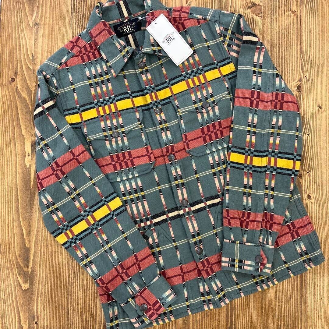 RRL RALPH LAUREN Men's Plaid Jacquard Overshirt Multicolor RRL RALPH LAUREN Men's Plaid Jacquard Overshirt Multicolor