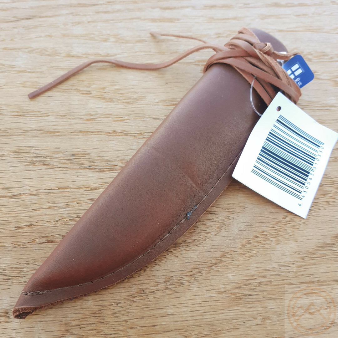 Wood Jewel Mushroom Fixed Knife 2.25" Stainless Blade Zebra Wood Handle w/Sheath