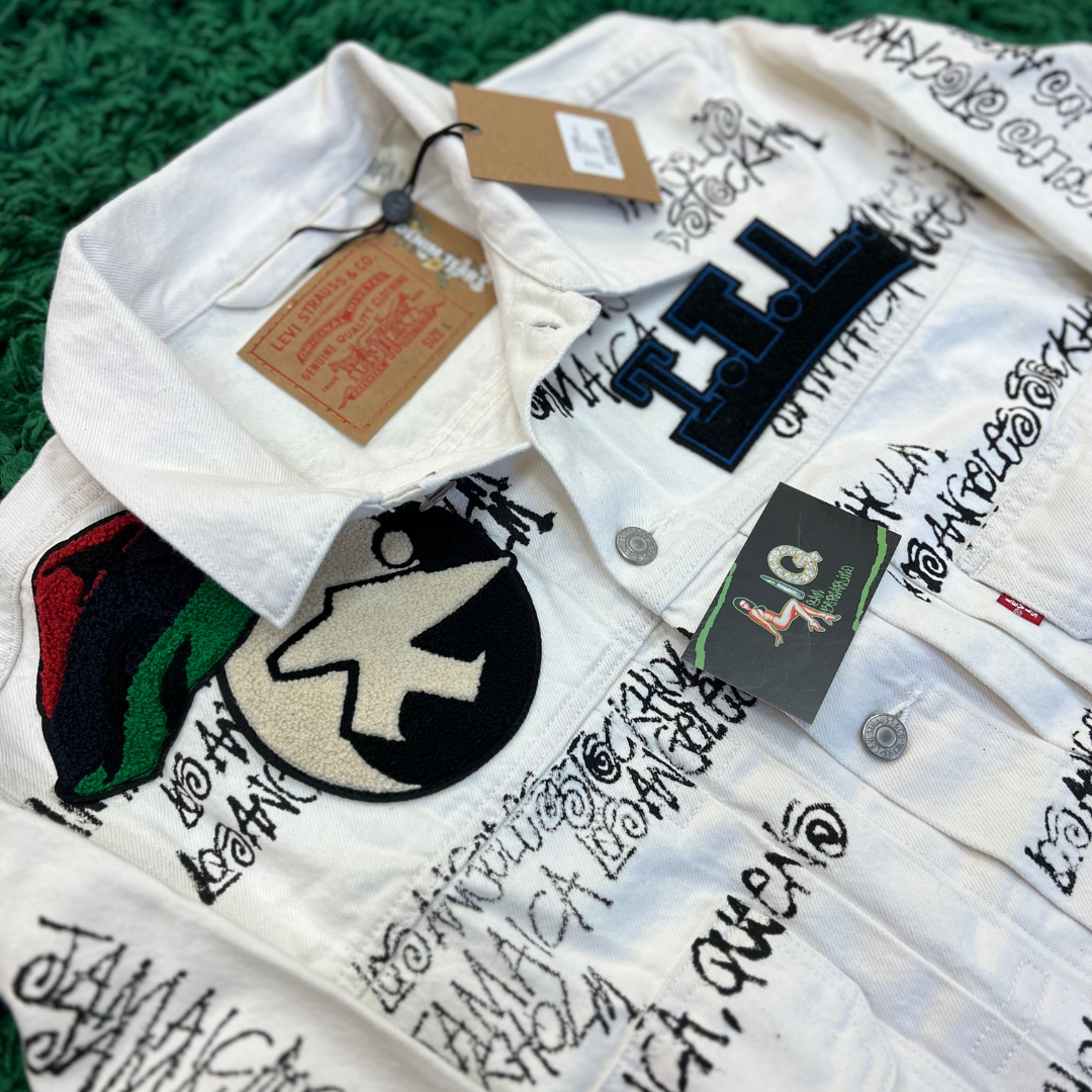 Pre-owned Stussy X Denim Tears X Our Legacy Ttl Denim Jacket (white)