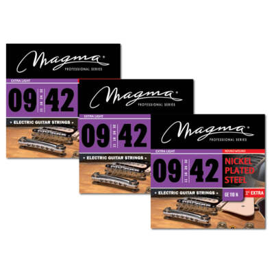 Magma Electric Guitar Strings Super Light Gauge Nickel-Plated Steel Set, .009 -