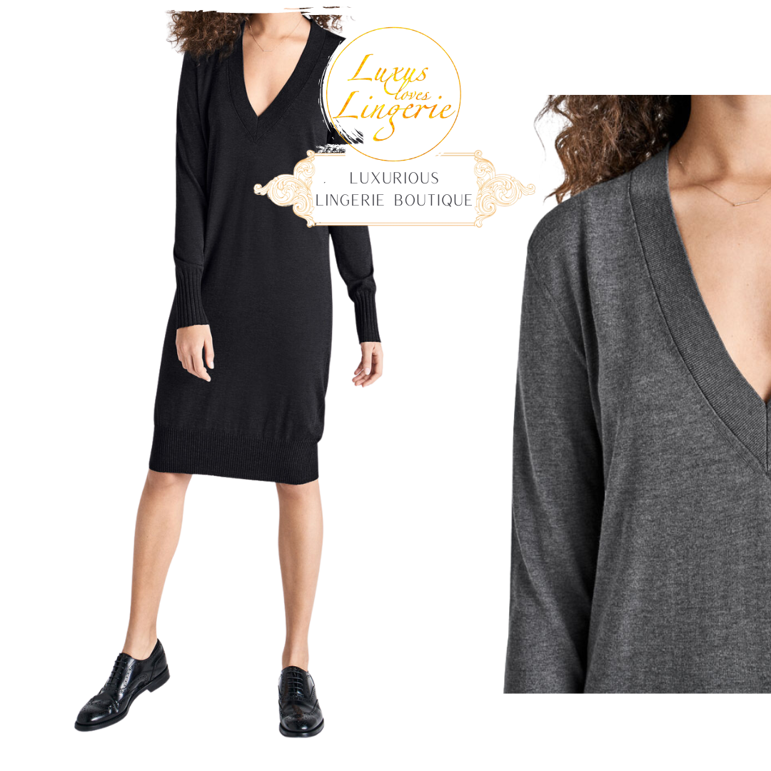 Pre-owned Wolford Silk Glow Dress By  Medium Anthracite Melange Soft With 50% Silk In Gray