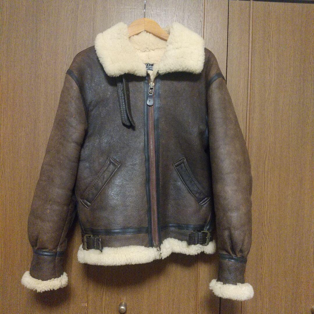 AVIREX Type B-3 Flight Mouton Leather Jacket Size 34 Made in