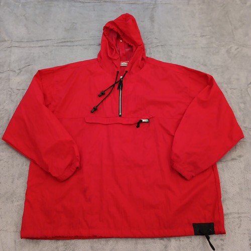 Marlboro Anorak Jacket Mens XL Red 1/4 Zip Windbreaker