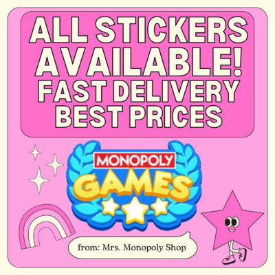 ALL Monopoly Go 1/2/3/4/5 Star Stickers Cards ON SALE!  CHEAPEST & SUPER FAST  
