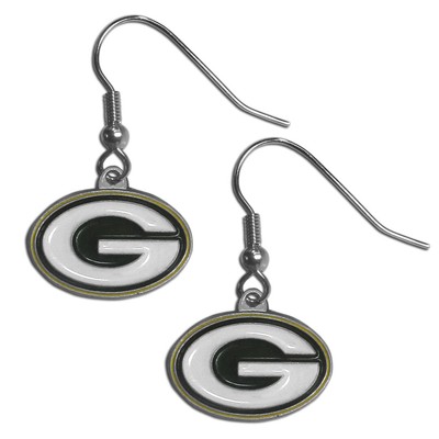 Висячие серьги с логотипом Green Bay Packers (серебристый оттенок)