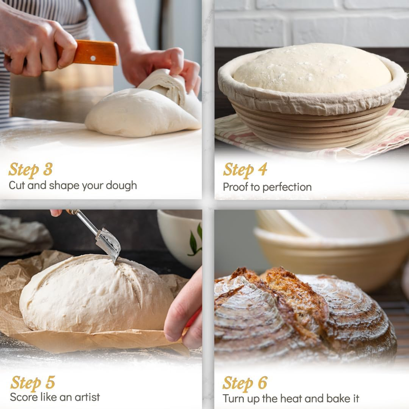 Banneton Bread Proofing Basket, Sourdough Bread Baking Supplies, Round 9 Inch So