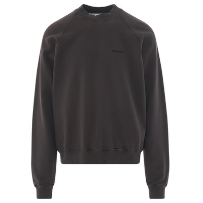 Pre-owned Off-white Diag Line Back Logo Black Sweatshirt