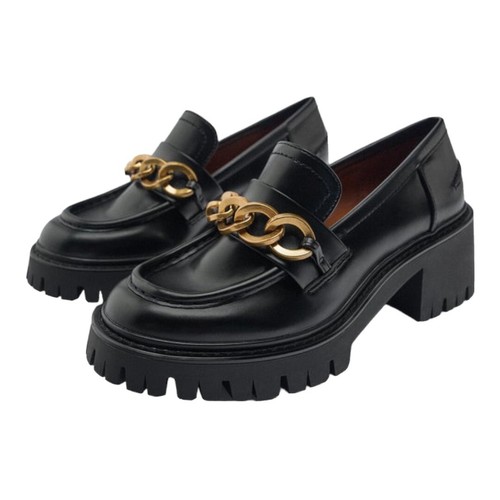靴 Almost Everyday Chain Loafers Thyra Chain Loafer Leather - BLACK – SHOE THE BEAR - COM