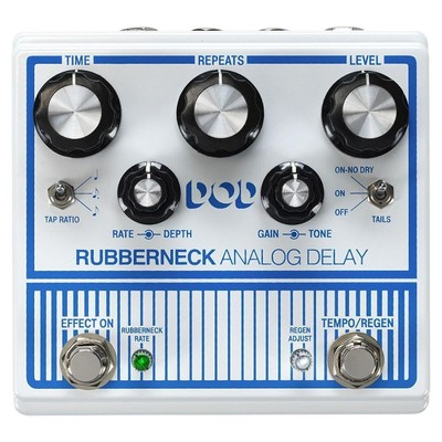 DigiTech DOD RUBBERNECK Analog Delay Pedal with Double Footswitches White