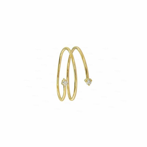 Pre-owned Irisha Designs Genuine Diamond Wrap Ring Size-3-8 Us 14k Gold Fine Jewelry In White