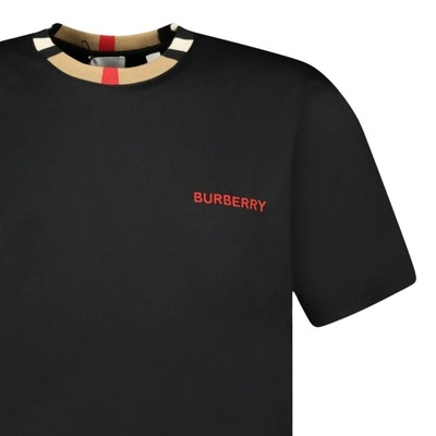 Pre-owned Burberry Pattern Collar Black Oversized T-shirt