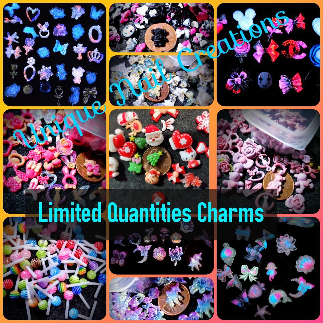NAIL ART CHARMS JAR U CHOOSE~Nail•Acrylic•Gel•BodyArt•Festival•Craft• DIY•RESIN