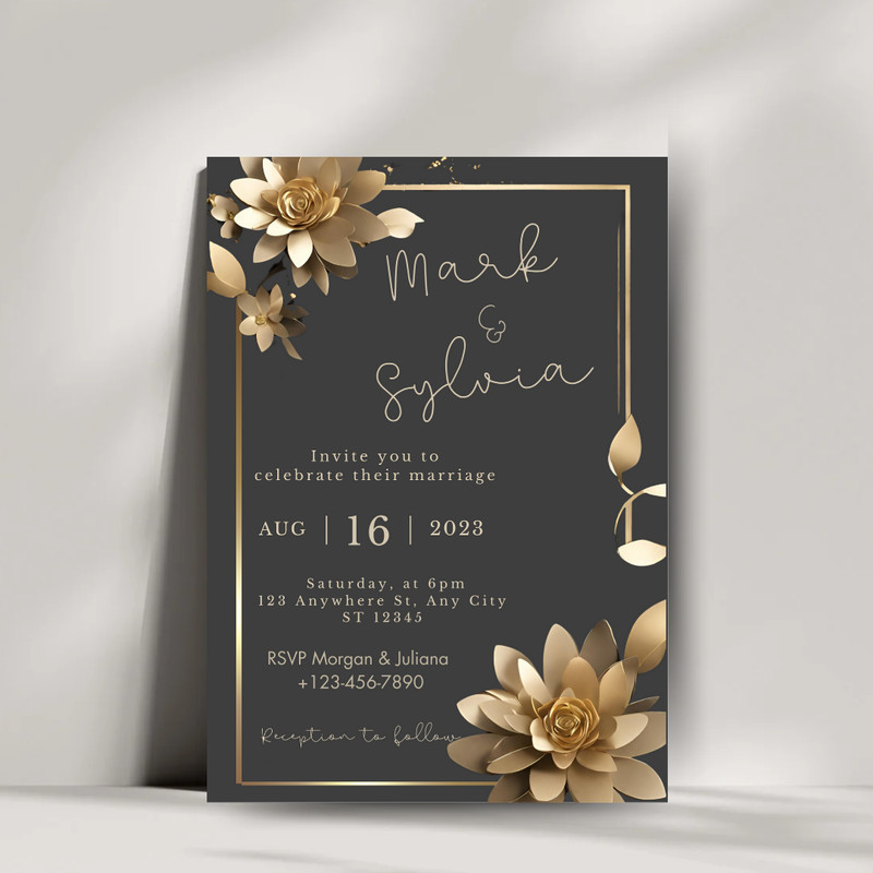 Printable Wedding Invitation | Personalised Invitation | Digital Wedding Invitat