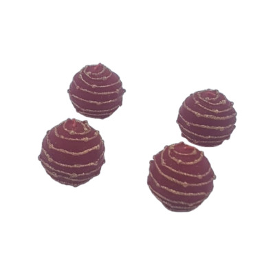 Weihnachtskerzen 4rer Set Rot Gold Adventskerzen Rund Kugel Adventskugel Kerzen