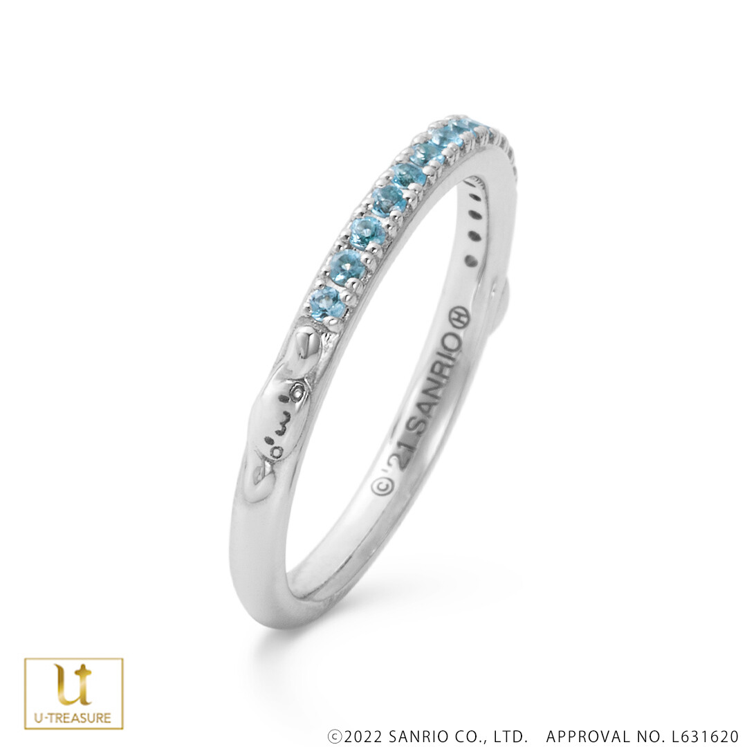 Pre-owned U-treasure Cinnamoroll Sanrio Half Eternity Ring Silver Blue Topaz F/s Japan